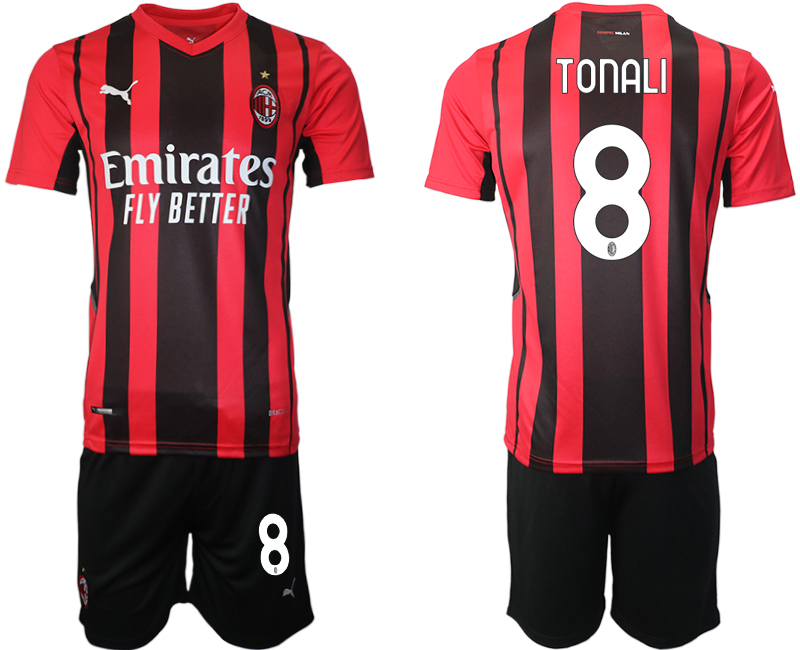 Men 2021-2022 Club AC Milan home red #8 Soccer Jersey